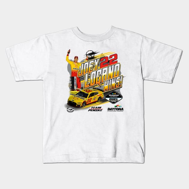 Joey Logano Race Winner Kids T-Shirt by art.Hamdan